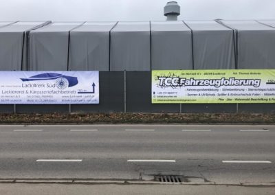 Werbebanner TCC und Lackwerk Süd